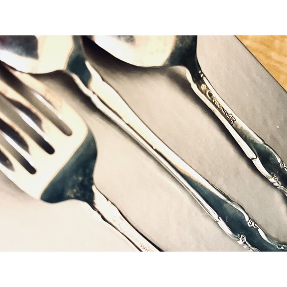 Vintage Oneida Community Affection Silver Plate Child Set Knife Fork Spoon 3pc - Picture 6 of 16